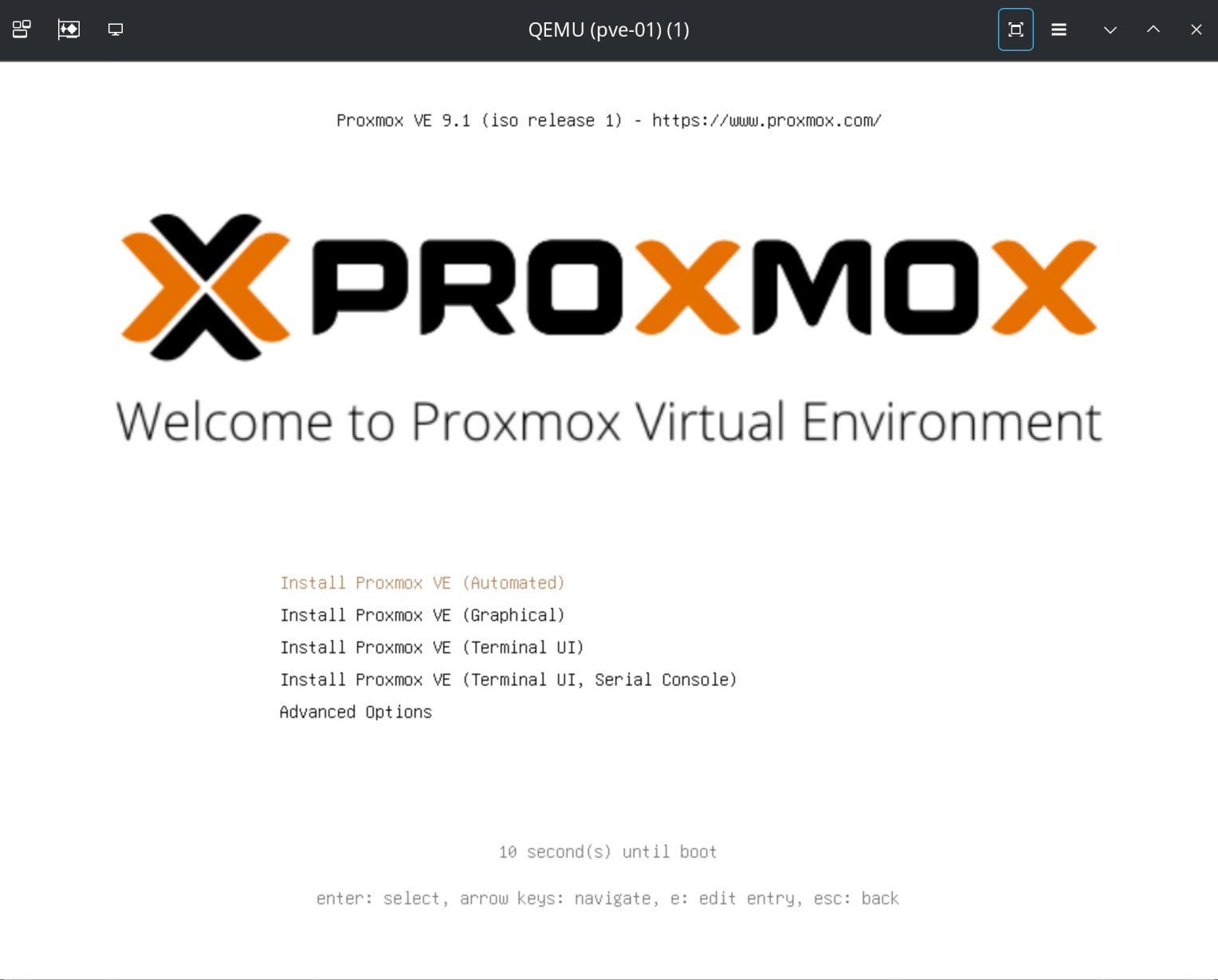 Proxmox AutoInstall Running